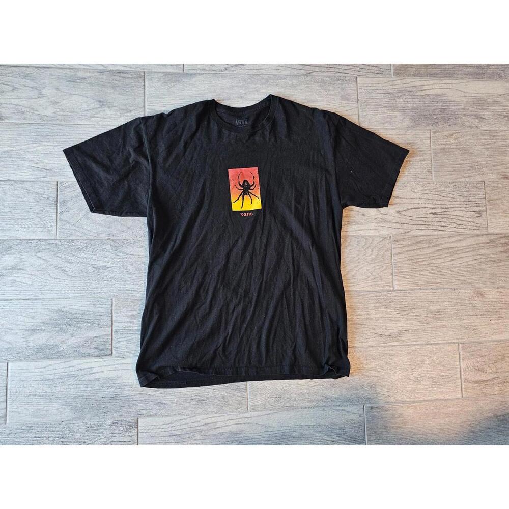 Men's Vans Black Graphic Shirt Spider Size XL Short Sleeves Classic Fit